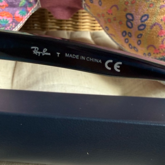 Ray-Ban Tortoise Shell with blue inside Rectangular Glasses - Picture 6 of 7